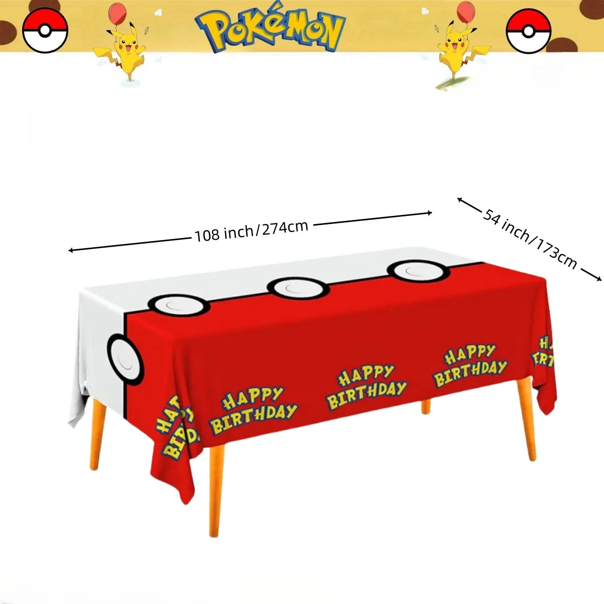 Pokemon Tablecloth Birthday Party Decoration Pikachu Disposable Table Cloth Table Cover Baby Shower Kids Toy Gift Party Supplies