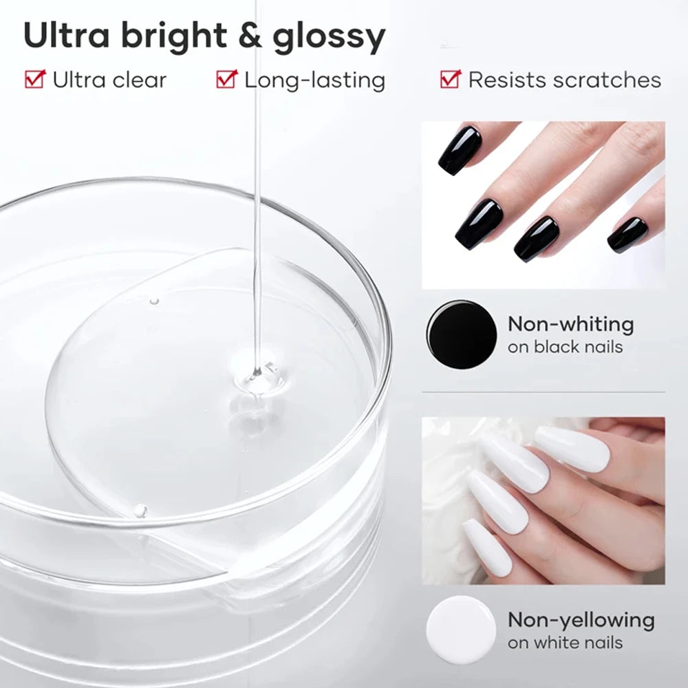 KODIES GEL NEW Super Shine Top Coat Gel Nail Polish UV Diamond Topcoat No Wipe Sealer Gel Finish Manicure Nail Art Salon Quality