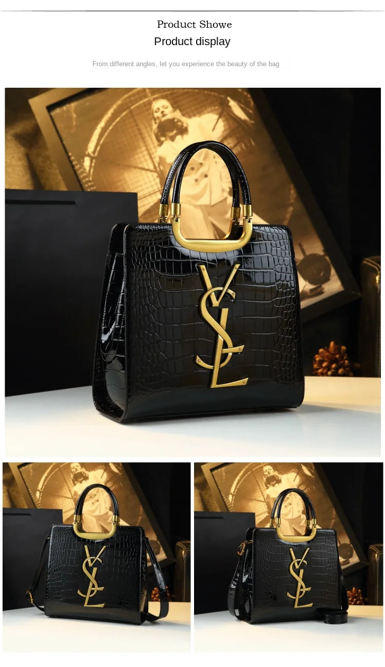 High-grade light luxury handbag 2024 new autumn and winter fashion Tote bag women's crocodile print single shoulder crossbodybagh