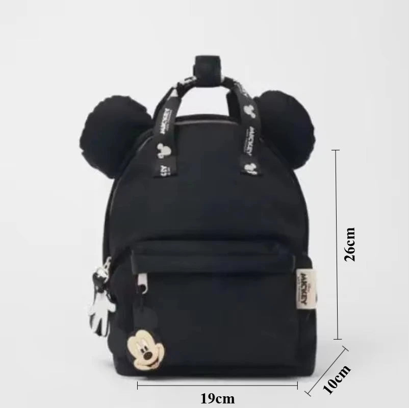Disney Mickey Mouse Cartoon Fashion Backpack Women's Minnie Canvas School Bag Fashion Large Capacity Backpack Girls Mochila