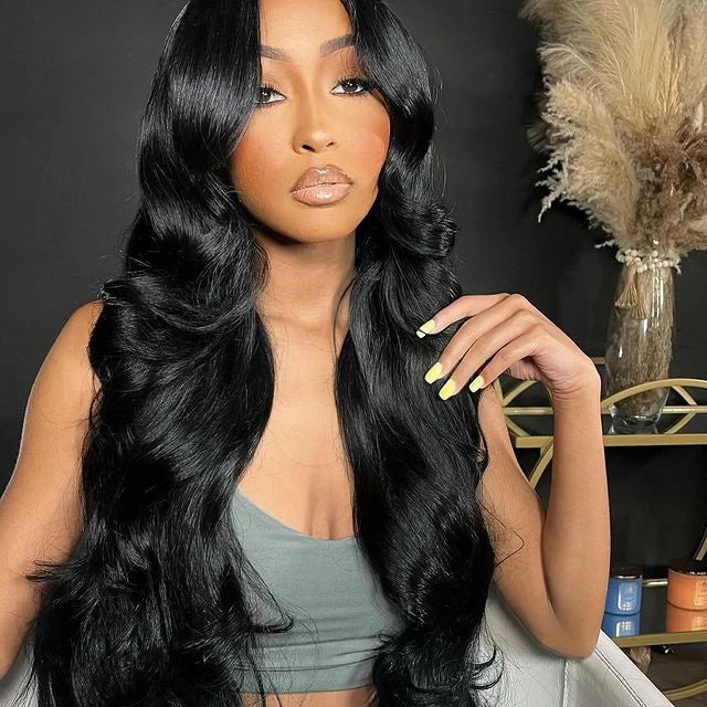 Glueless Invisi-Drawstring 360 Full Lace Wig 200 Density Body Wave HD Transparent Lace Front Wigs Human Hair Brazilian Remy Hair