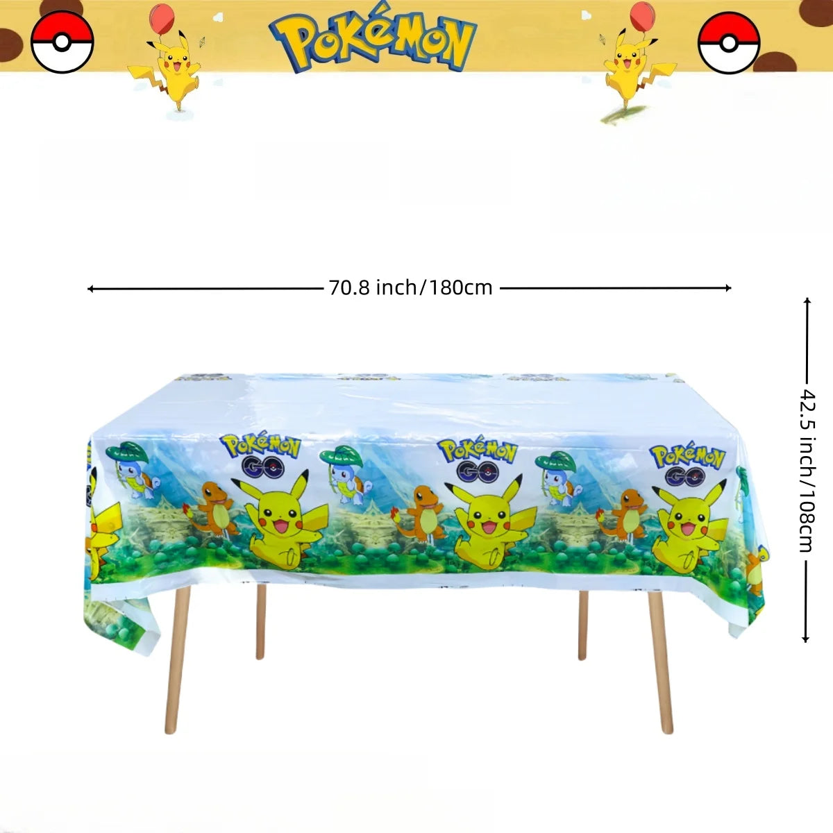 Pokemon Tablecloth Birthday Party Decoration Pikachu Disposable Table Cloth Table Cover Baby Shower Kids Toy Gift Party Supplies