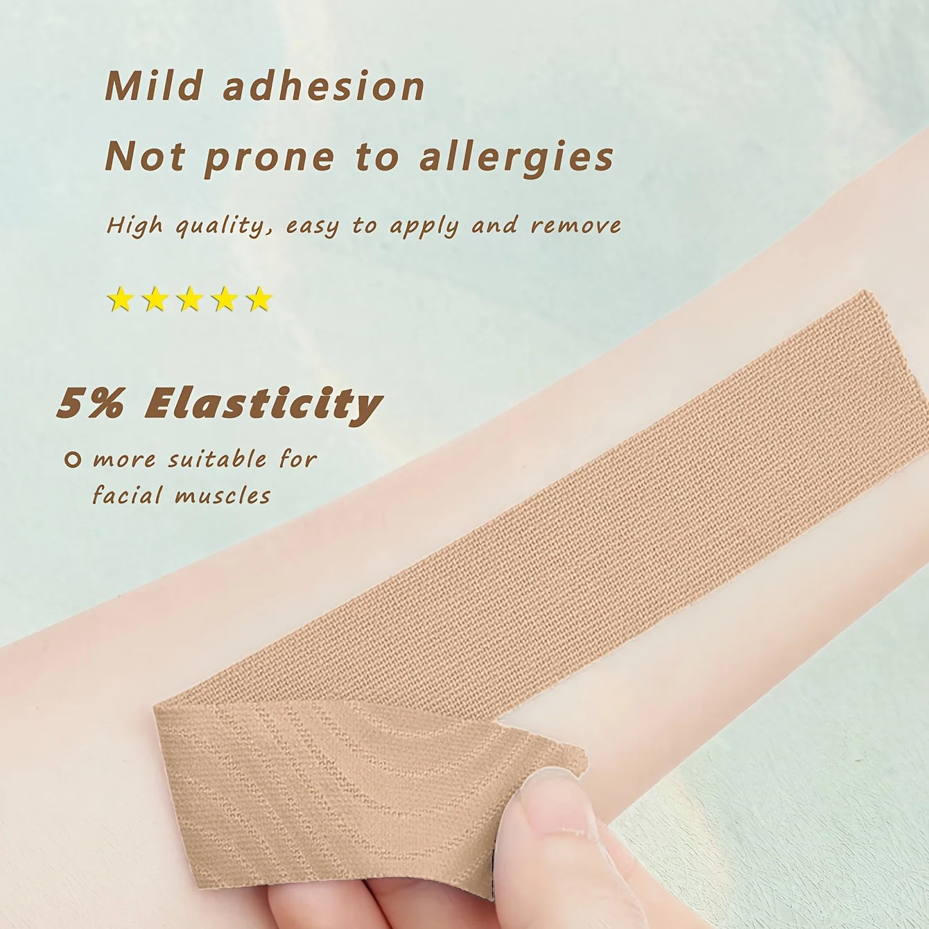 Elastic Face Lift Tape-Instantly Lifts Sagging Jowls,Neck Skin,and Double Chin for a Defined V Jawline-Reusable-0.98*196.85 inch