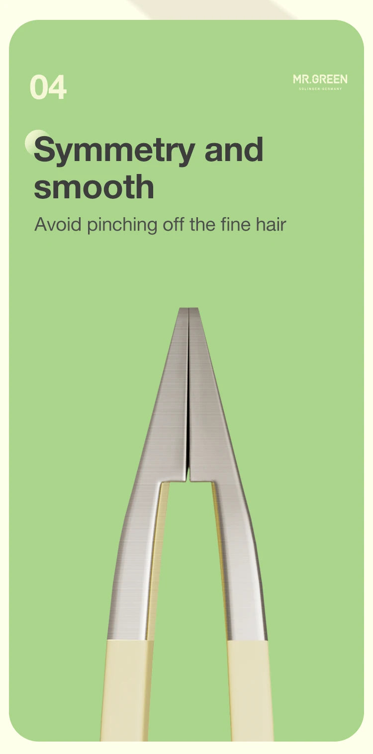 MR.GREEN Curve Handle Eyebrows Tweezers Professional Fine Hairs Puller Makeup Tools Stainless Steel Beauty Clips Removal