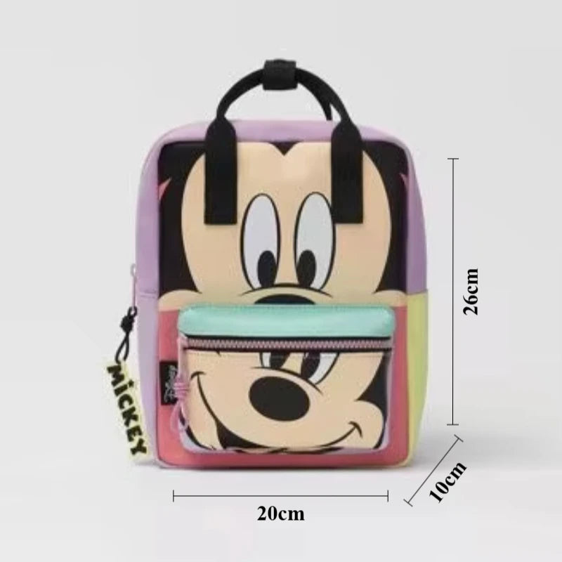 Disney Mickey Mouse Cartoon Fashion Backpack Women's Minnie Canvas School Bag Fashion Large Capacity Backpack Girls Mochila