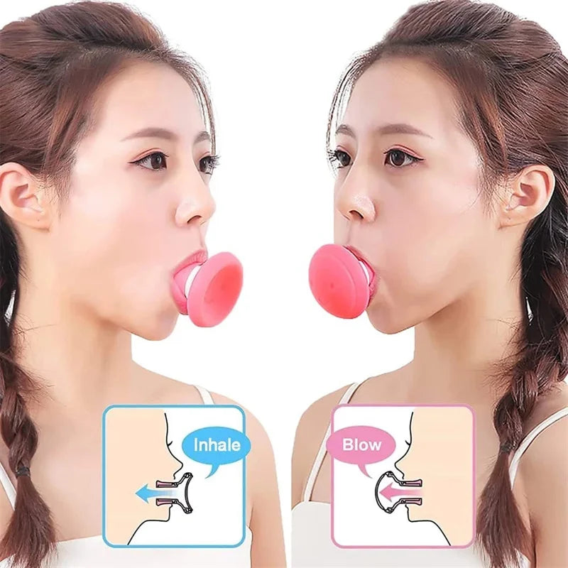 Fast Thin Face Silica Gel Mouth Jaw Exerciser Slimming Face Lift Tool Chin V-Shape Face Lifting Anti-wrinkle Removal Blow Breath