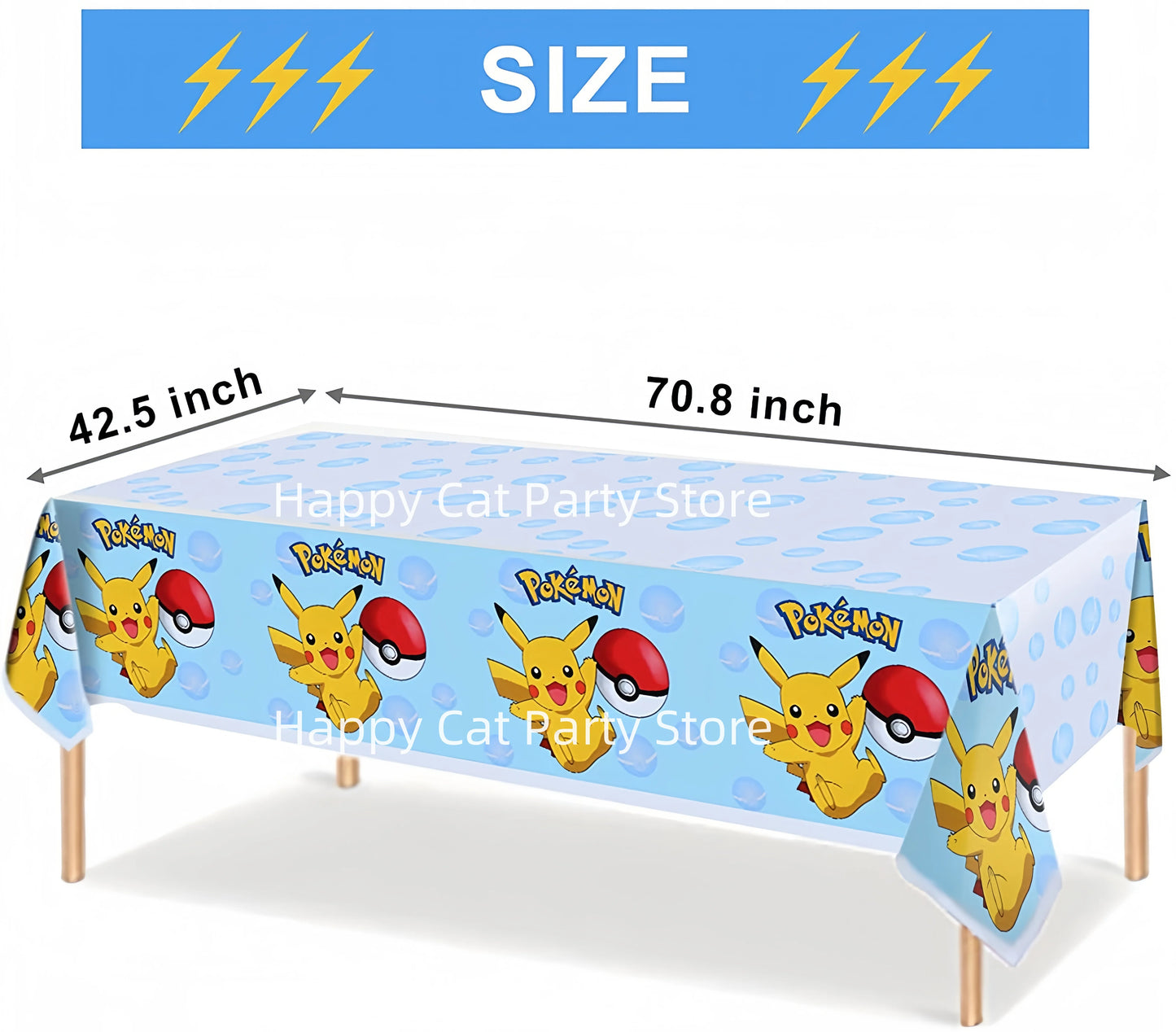 Pokemon Tablecloth Birthday Party Decoration Pikachu Disposable Table Cloth Table Cover Baby Shower Kids Toy Gift Party Supplies
