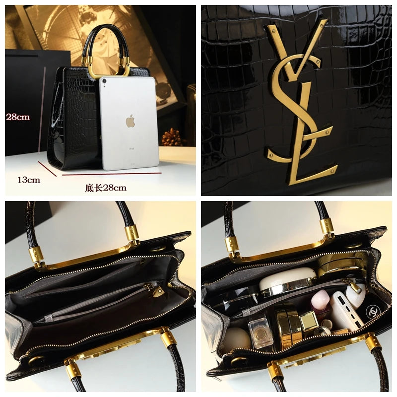 High-grade light luxury handbag 2024 new autumn and winter fashion Tote bag women's crocodile print single shoulder crossbodybagh