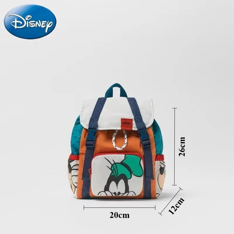 Disney Mickey Mouse Cartoon Fashion Backpack Women's Minnie Canvas School Bag Fashion Large Capacity Backpack Girls Mochila