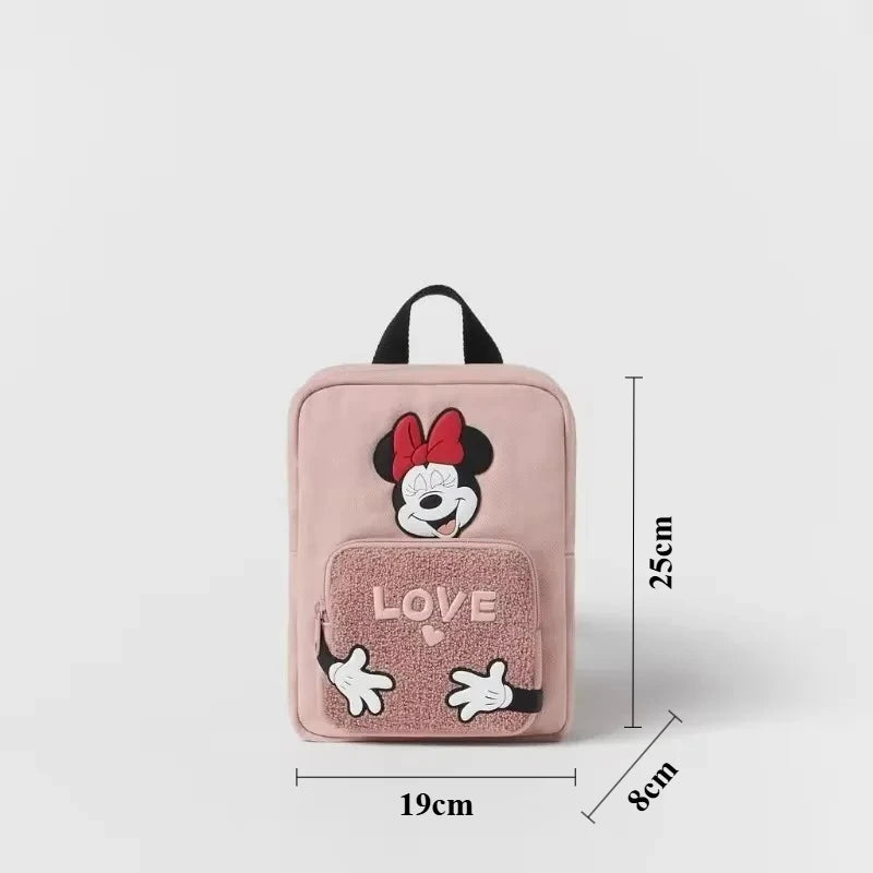 Disney Mickey Mouse Cartoon Fashion Backpack Women's Minnie Canvas School Bag Fashion Large Capacity Backpack Girls Mochila