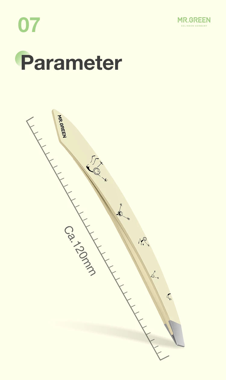 MR.GREEN Curve Handle Eyebrows Tweezers Professional Fine Hairs Puller Makeup Tools Stainless Steel Beauty Clips Removal