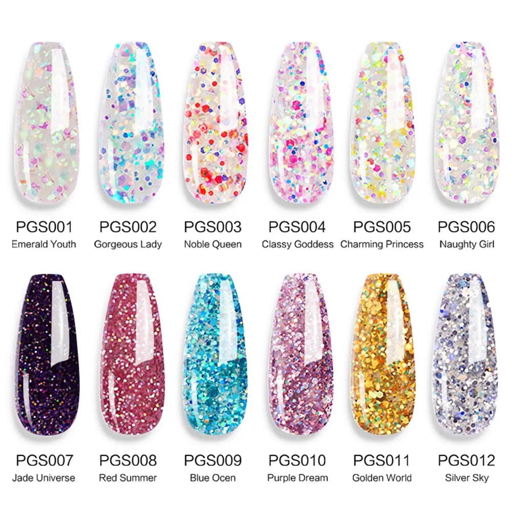 LIMEGIRL 30ml Nail Extension Gel Glitter Soak Off Nail Acrylic Crystal Build Poly UV Gel for Nails Quick Extension Manicure Glue