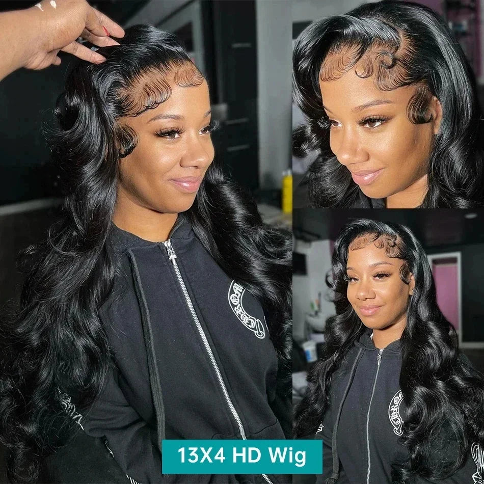 38 40 Inch Body Wave 13x6 Hd Lace Frontal Wig Human Hair For Women Brazilian Pre Plucked 13x4 Transparent Lace Front Wigs