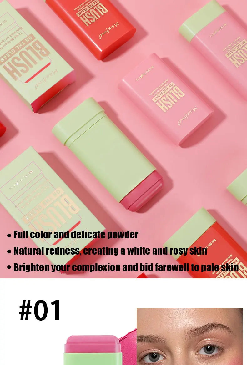 Multi Functional Blush Stick Waterproof Long Lasting Easy Color Delicate Moisture