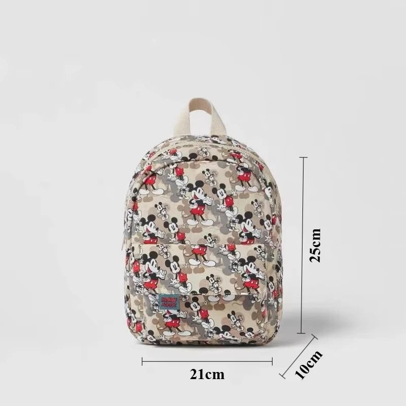 Disney Mickey Mouse Cartoon Fashion Backpack Women's Minnie Canvas School Bag Fashion Large Capacity Backpack Girls Mochila