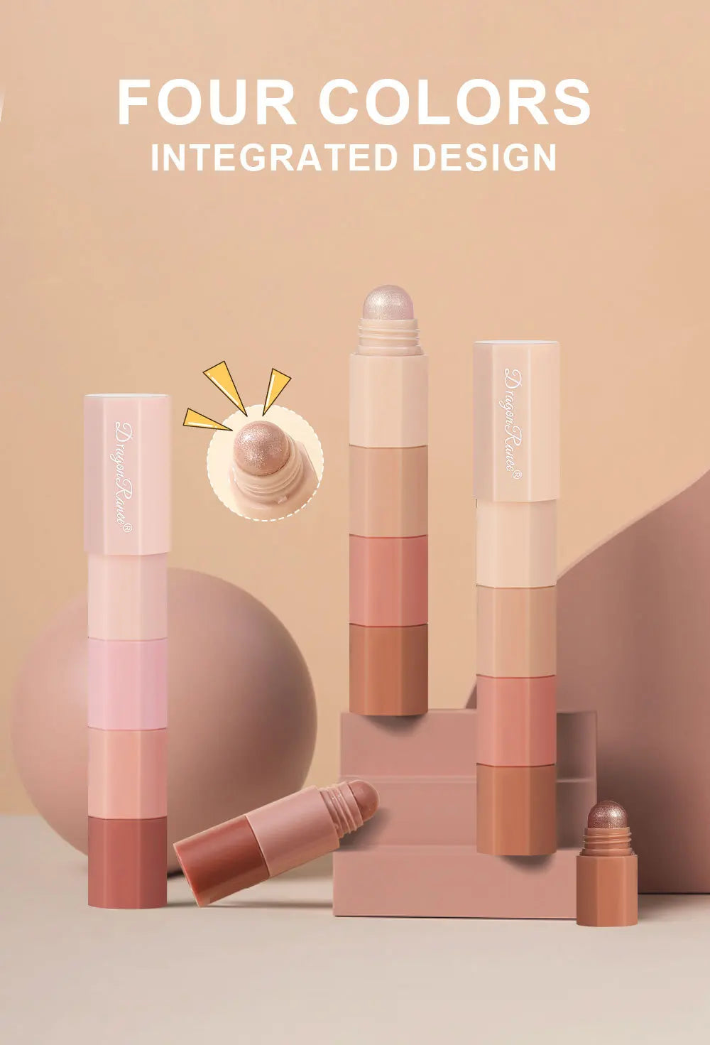Dragon Ranee 4 color/set Lazy Eyeshadow Pencil Waterproof Non-Smudge Highlighter Silkworm Pencil Pearlescent