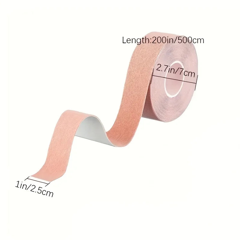 Elastic Face Lift Tape-Instantly Lifts Sagging Jowls,Neck Skin,and Double Chin for a Defined V Jawline-Reusable-0.98*196.85 inch