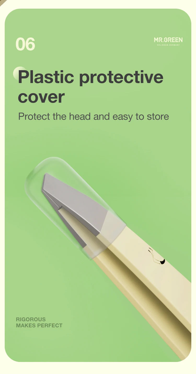 MR.GREEN Curve Handle Eyebrows Tweezers Professional Fine Hairs Puller Makeup Tools Stainless Steel Beauty Clips Removal