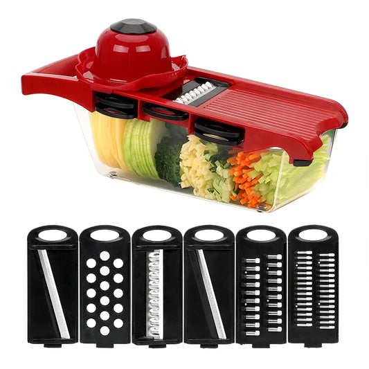 Kitchen Gadget Multi- 6 Blades Slicer Vegetable Mandoline Slicer Cooking Tool Sets Fruit Cutter Grater Utensil for the kitchen