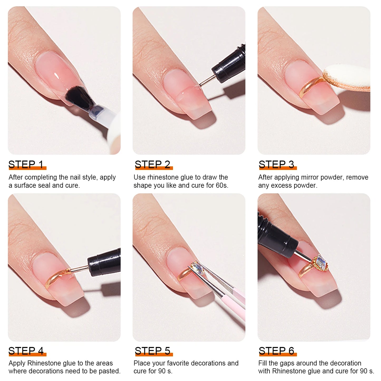 15mL Gel Nail Glue for Rhinestones for Nails Super Adhesive NO Wipe Nail Gem Glue for Nail Crystals Beads Diamonds Sticker 3D