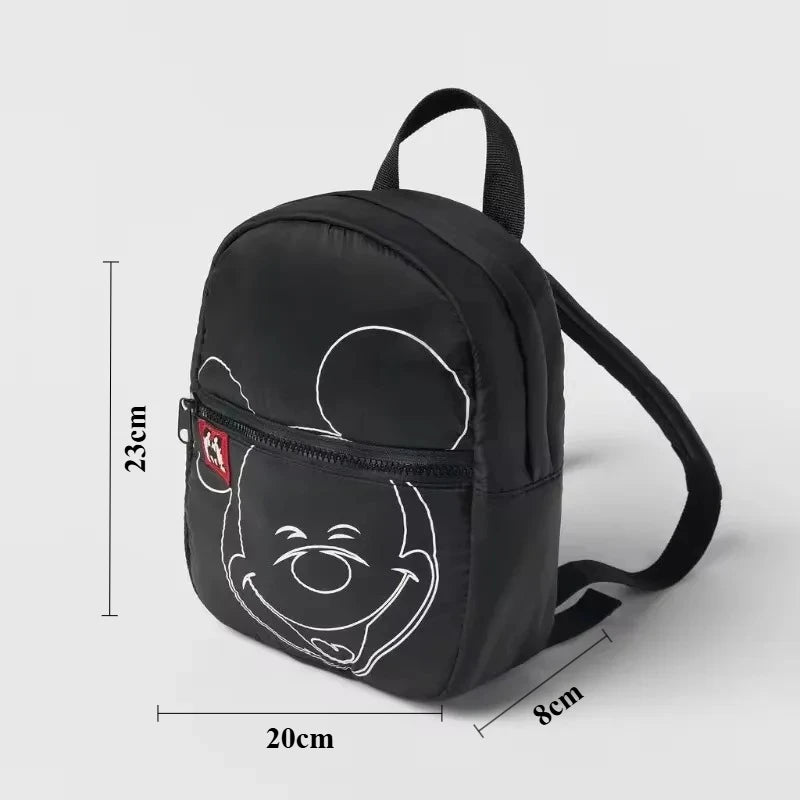 Disney Mickey Mouse Cartoon Fashion Backpack Women's Minnie Canvas School Bag Fashion Large Capacity Backpack Girls Mochila