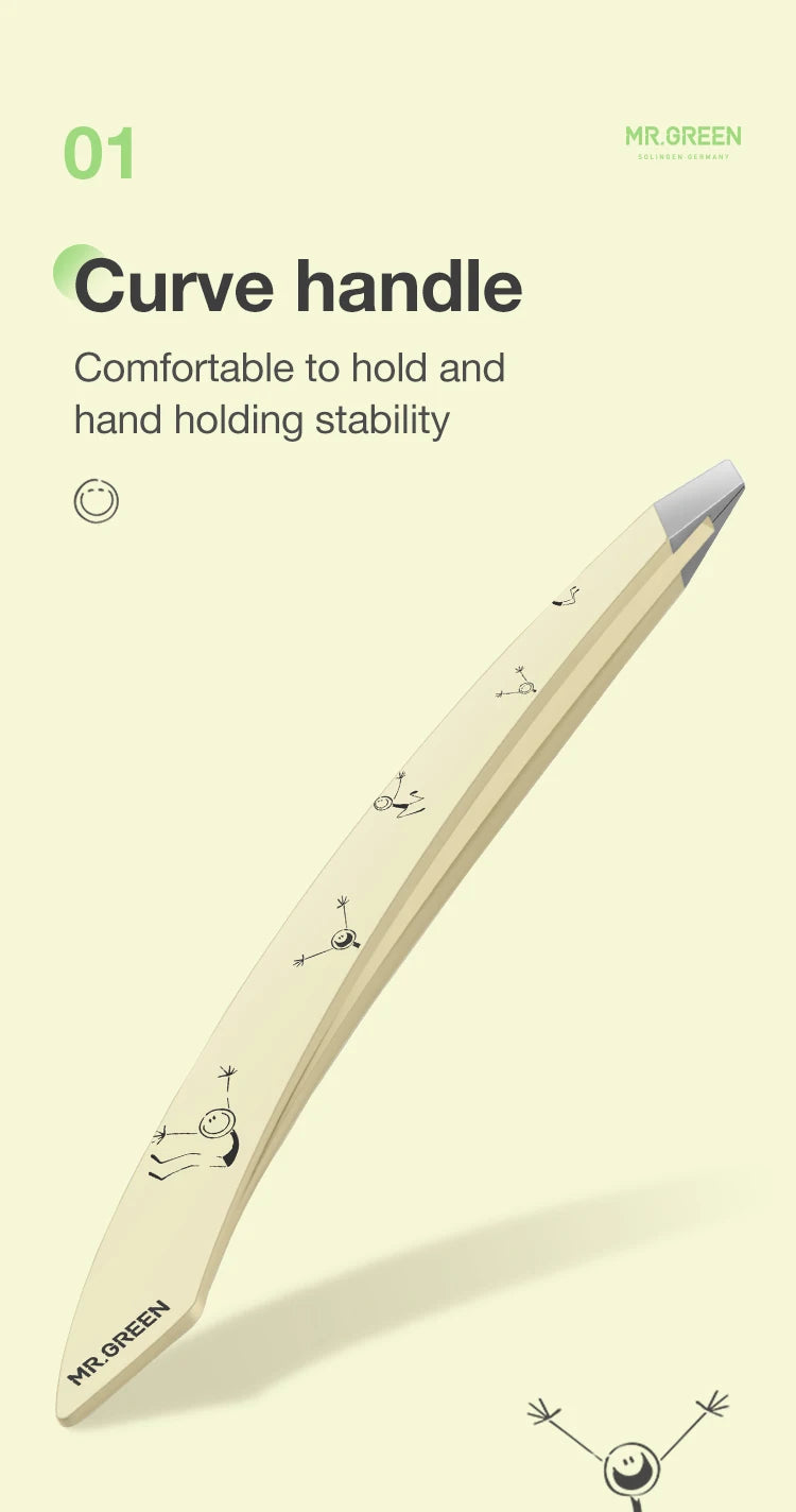 MR.GREEN Curve Handle Eyebrows Tweezers Professional Fine Hairs Puller Makeup Tools Stainless Steel Beauty Clips Removal