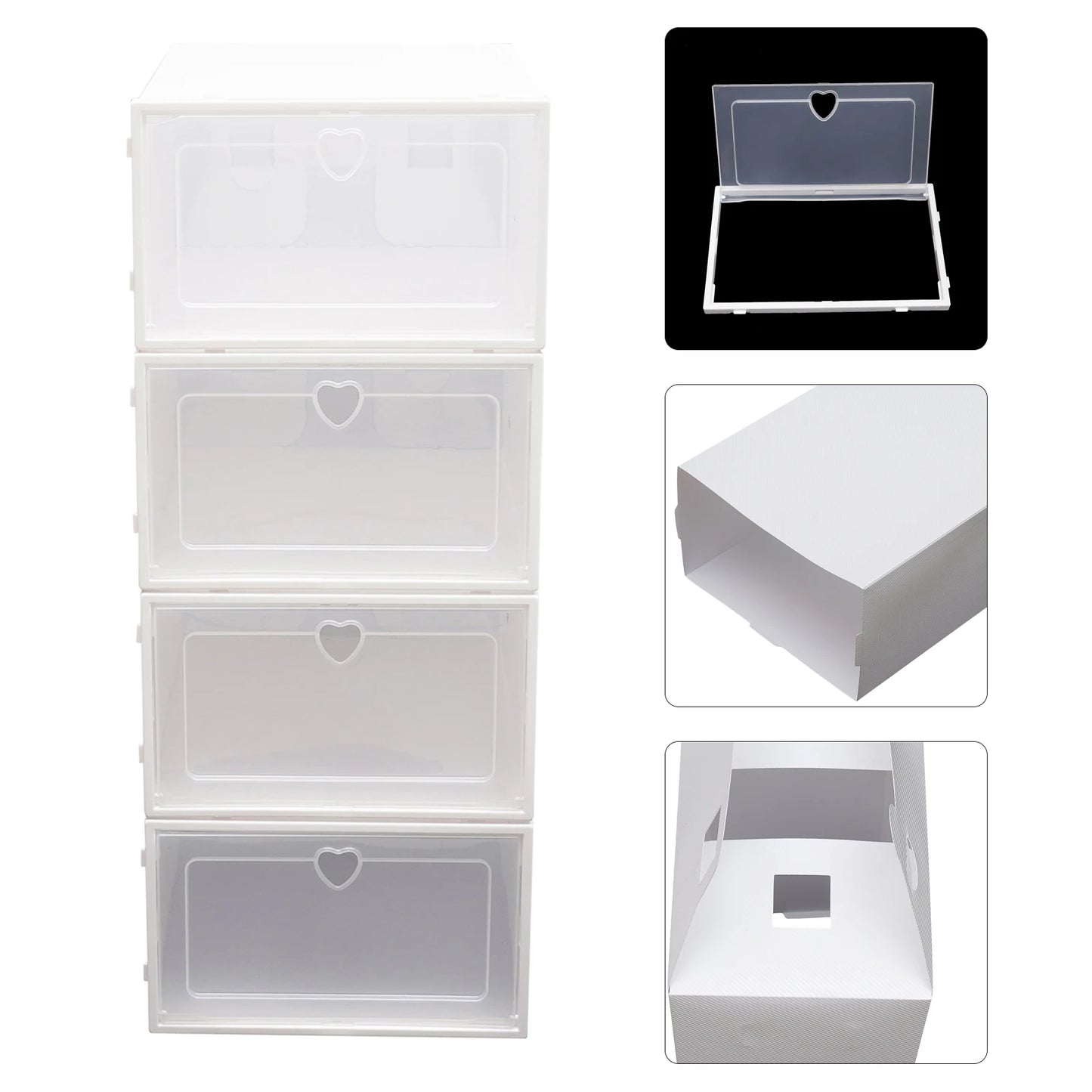 Plastic Fold Shoe Boxes Stackable Shoes Case Shoe Organizer Transparent Drawer Shoebox Thickened Dustproof Shoe Rack Organizer