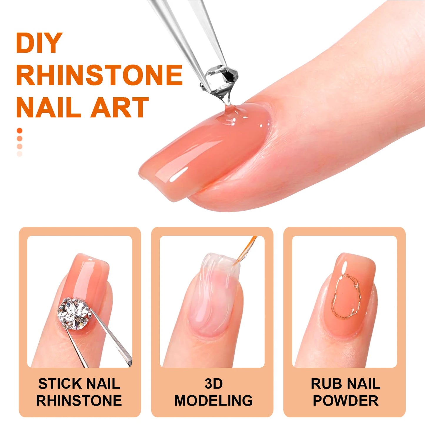 15mL Gel Nail Glue for Rhinestones for Nails Super Adhesive NO Wipe Nail Gem Glue for Nail Crystals Beads Diamonds Sticker 3D